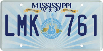 MS license plate LMK761