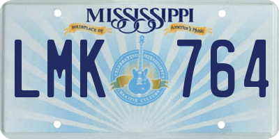 MS license plate LMK764