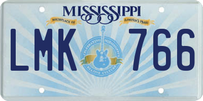 MS license plate LMK766