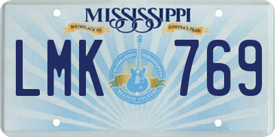 MS license plate LMK769