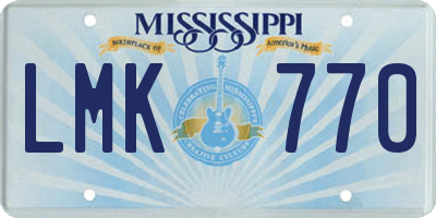 MS license plate LMK770