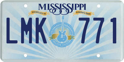 MS license plate LMK771