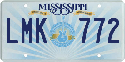 MS license plate LMK772
