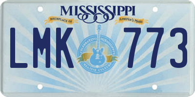 MS license plate LMK773