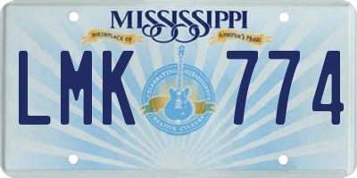 MS license plate LMK774