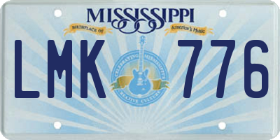 MS license plate LMK776