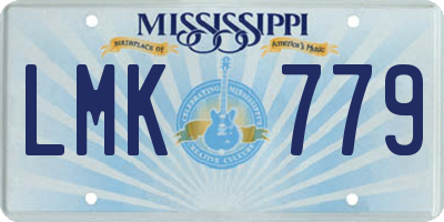 MS license plate LMK779