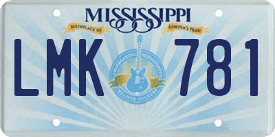 MS license plate LMK781