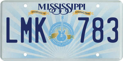 MS license plate LMK783