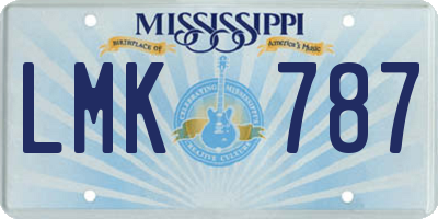 MS license plate LMK787