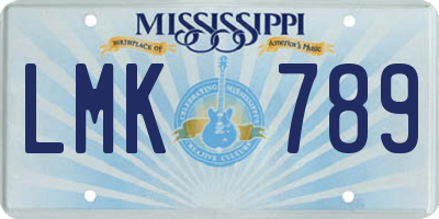MS license plate LMK789