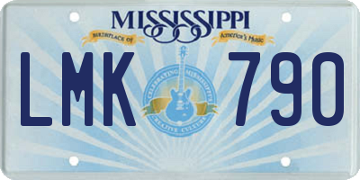 MS license plate LMK790