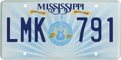 MS license plate LMK791