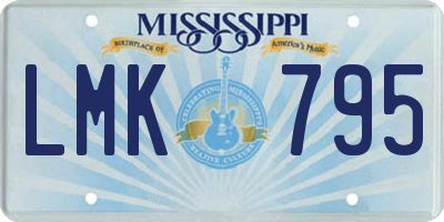 MS license plate LMK795