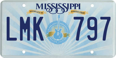 MS license plate LMK797