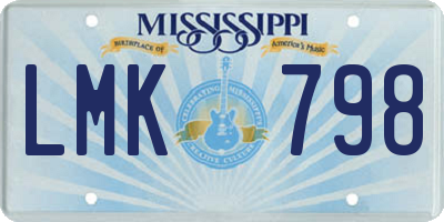 MS license plate LMK798