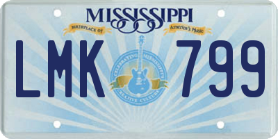 MS license plate LMK799