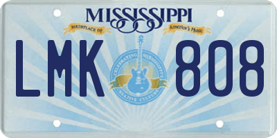 MS license plate LMK808