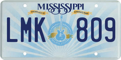 MS license plate LMK809