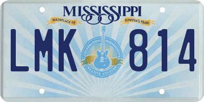 MS license plate LMK814