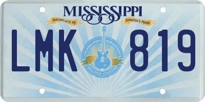 MS license plate LMK819