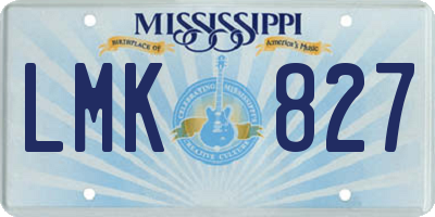 MS license plate LMK827