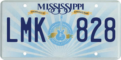 MS license plate LMK828