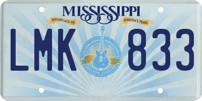 MS license plate LMK833