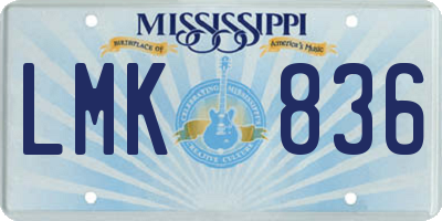 MS license plate LMK836