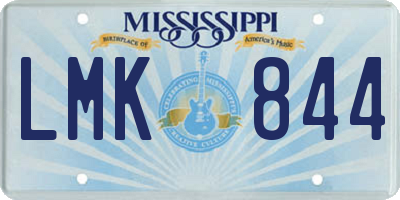MS license plate LMK844