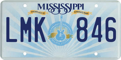 MS license plate LMK846