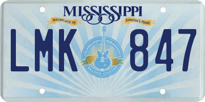 MS license plate LMK847