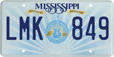 MS license plate LMK849