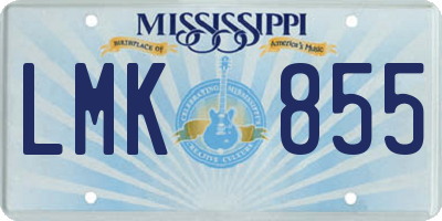 MS license plate LMK855