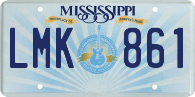 MS license plate LMK861