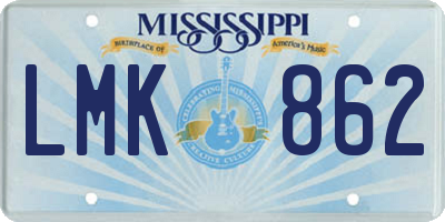MS license plate LMK862
