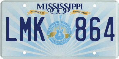 MS license plate LMK864