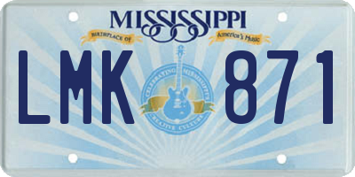 MS license plate LMK871