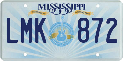 MS license plate LMK872