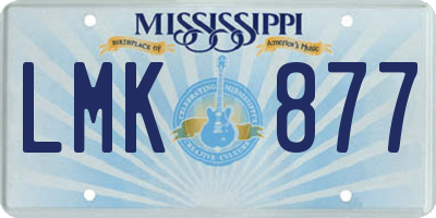 MS license plate LMK877