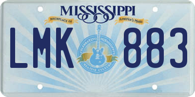 MS license plate LMK883