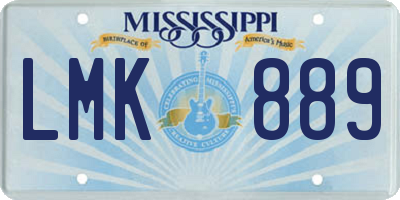 MS license plate LMK889