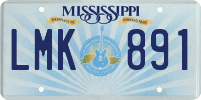 MS license plate LMK891