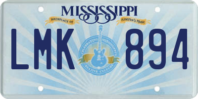 MS license plate LMK894