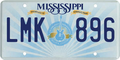 MS license plate LMK896