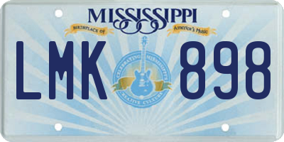 MS license plate LMK898