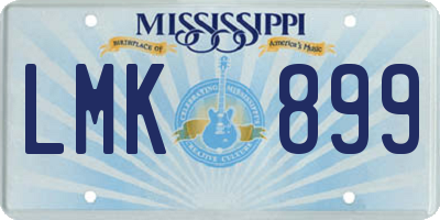 MS license plate LMK899