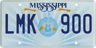 MS license plate LMK900