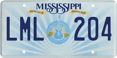 MS license plate LML204