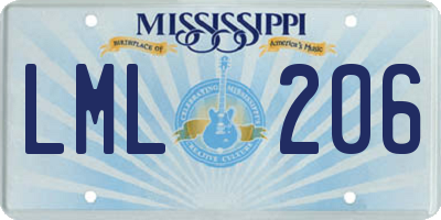 MS license plate LML206